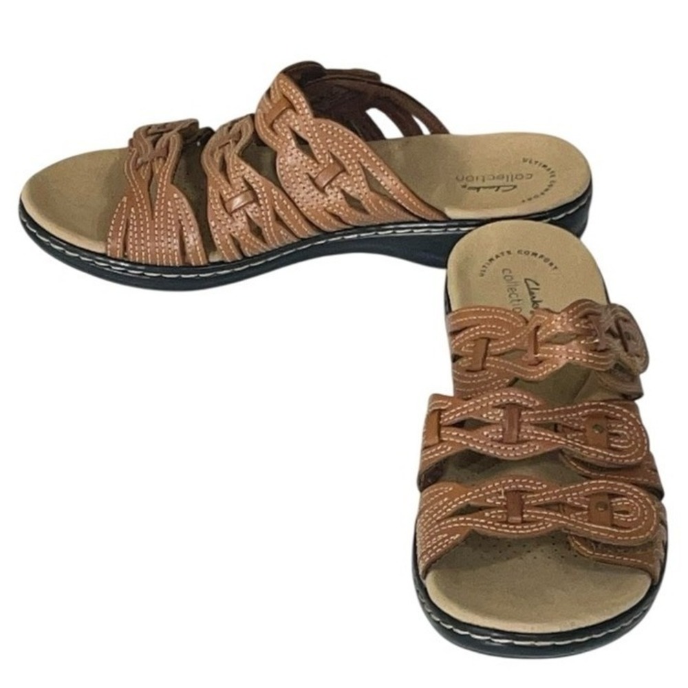 Clarks‎ Tan Leather Leisa Faye Sandals Size 8